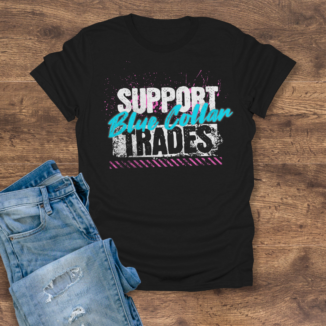 Support Blue Collar Trades Tee (Neon)