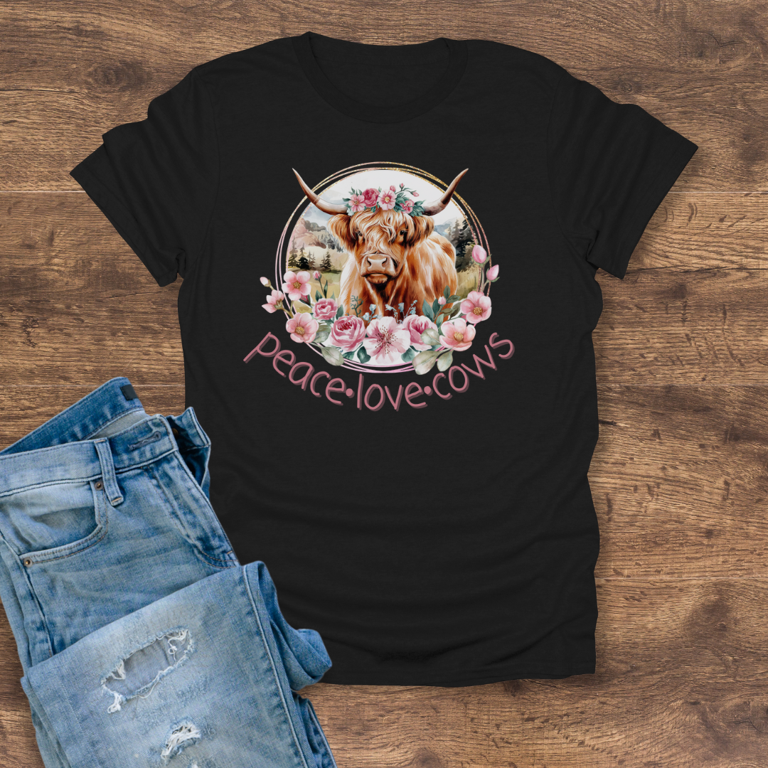 Peace Love Cows Women's Tee