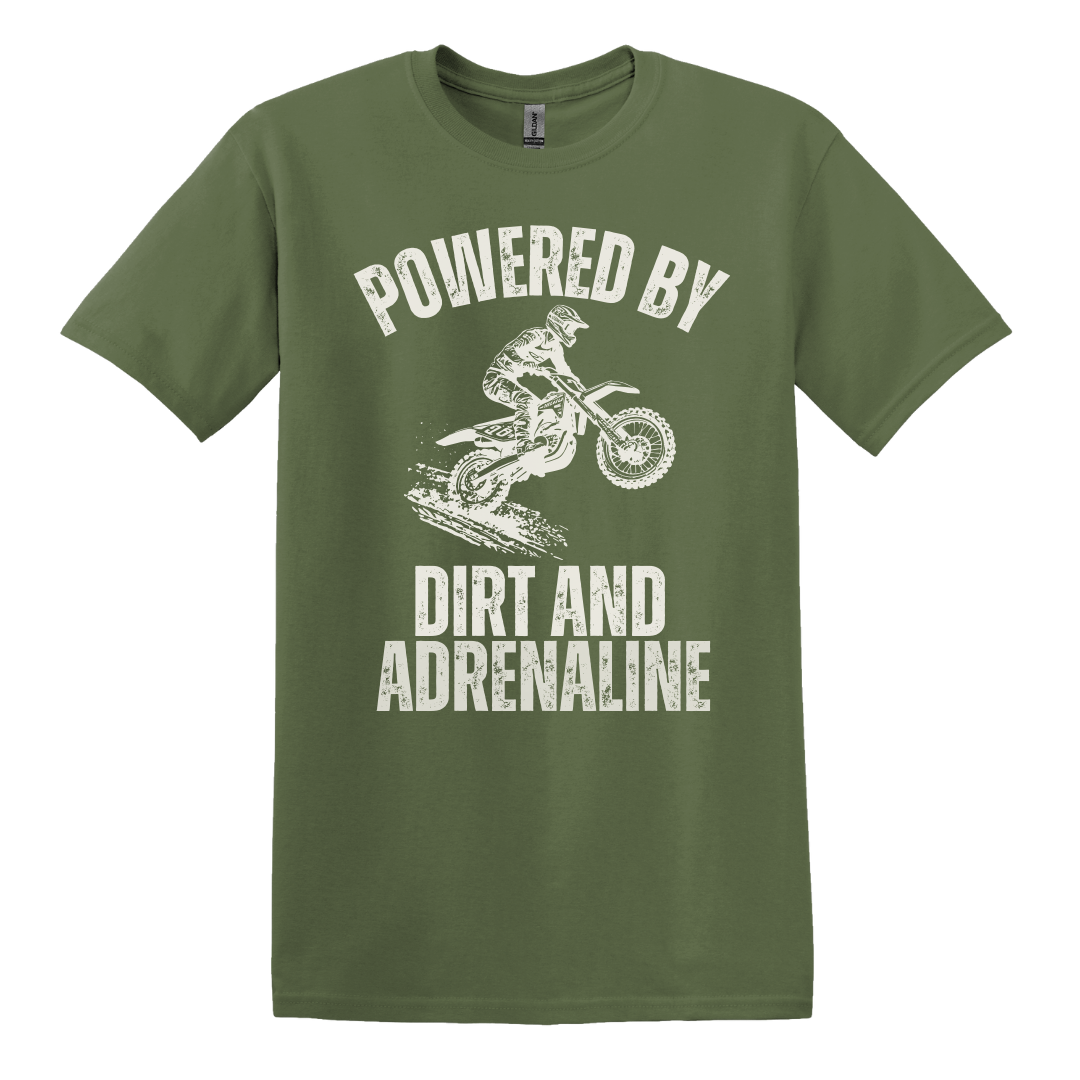 Powered by Dirt and Adrenaline Tee