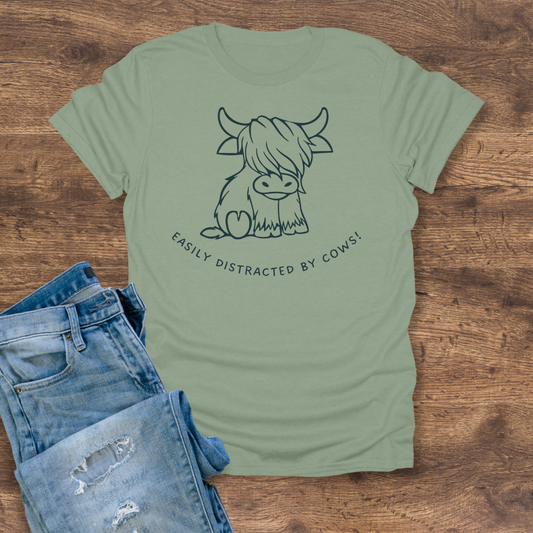 Easily Distracted By Cows Women's Tee