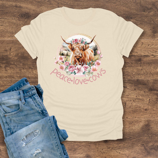 Peace Love Cows Women's Tee